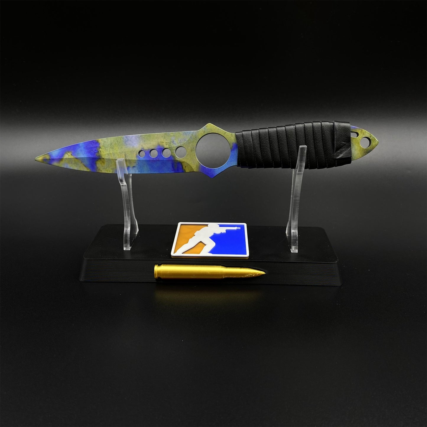 Case Hardened Skeleton Knife Blunt Blade 420 Stainless Steel Replica 22CM/8.7"