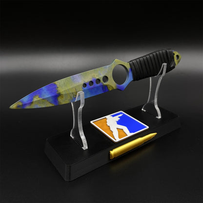 Case Hardened Skeleton Knife Blunt Blade 420 Stainless Steel Replica 22CM/8.7"