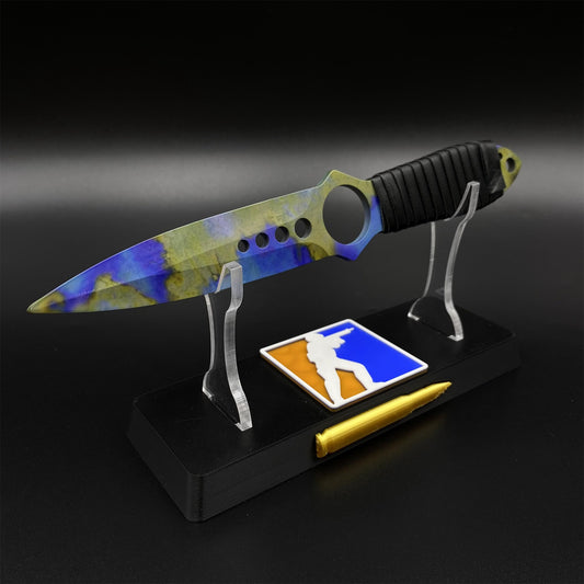 Case Hardened Skeleton Knife Blunt Blade 420 Stainless Steel Replica 22CM/8.7"