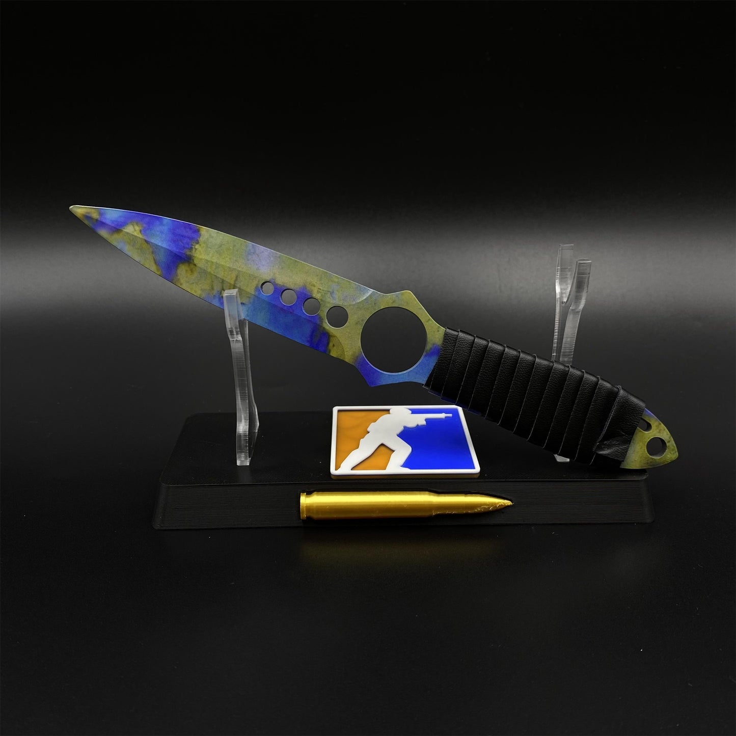 Case Hardened Skeleton Knife Blunt Blade 420 Stainless Steel Replica 22CM/8.7"