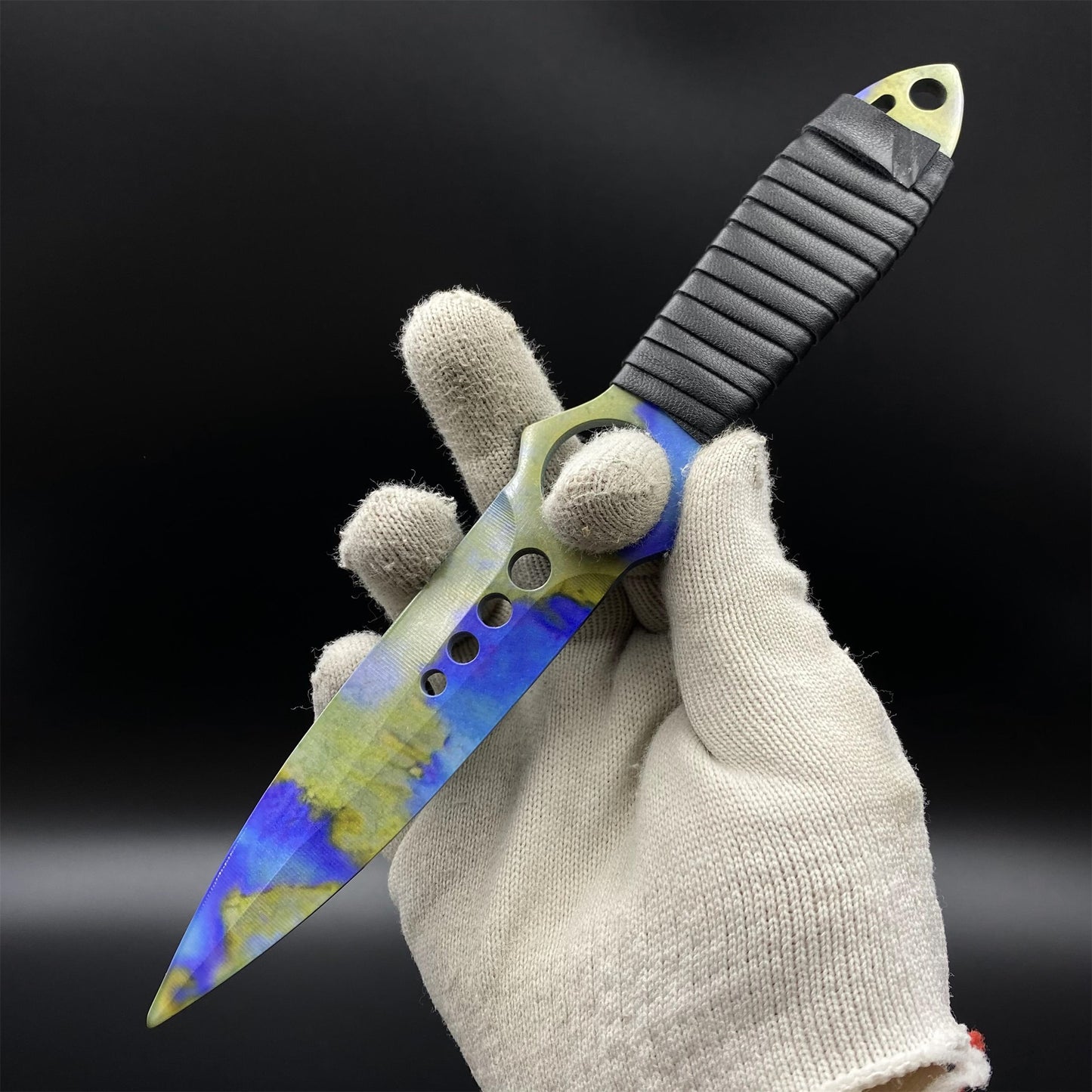 Case Hardened Skeleton Knife Blunt Blade 420 Stainless Steel Replica 22CM/8.7"