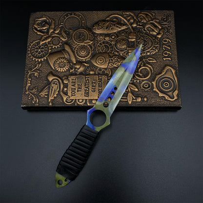 Case Hardened Skeleton Knife Blunt Blade 420 Stainless Steel Replica 22CM/8.7"