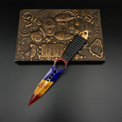 420 Steel Skeleton Knife Marble Fade Dull Blade Replica For Game Collection