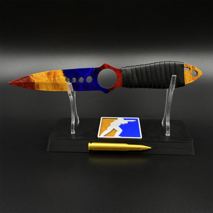 420 Steel Skeleton Knife Marble Fade Dull Blade Replica For Game Collection