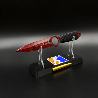CS Ruby Skin Skeleton Knife Blunt Blade 420 Stainless Steel Replica 22CM/8.7"