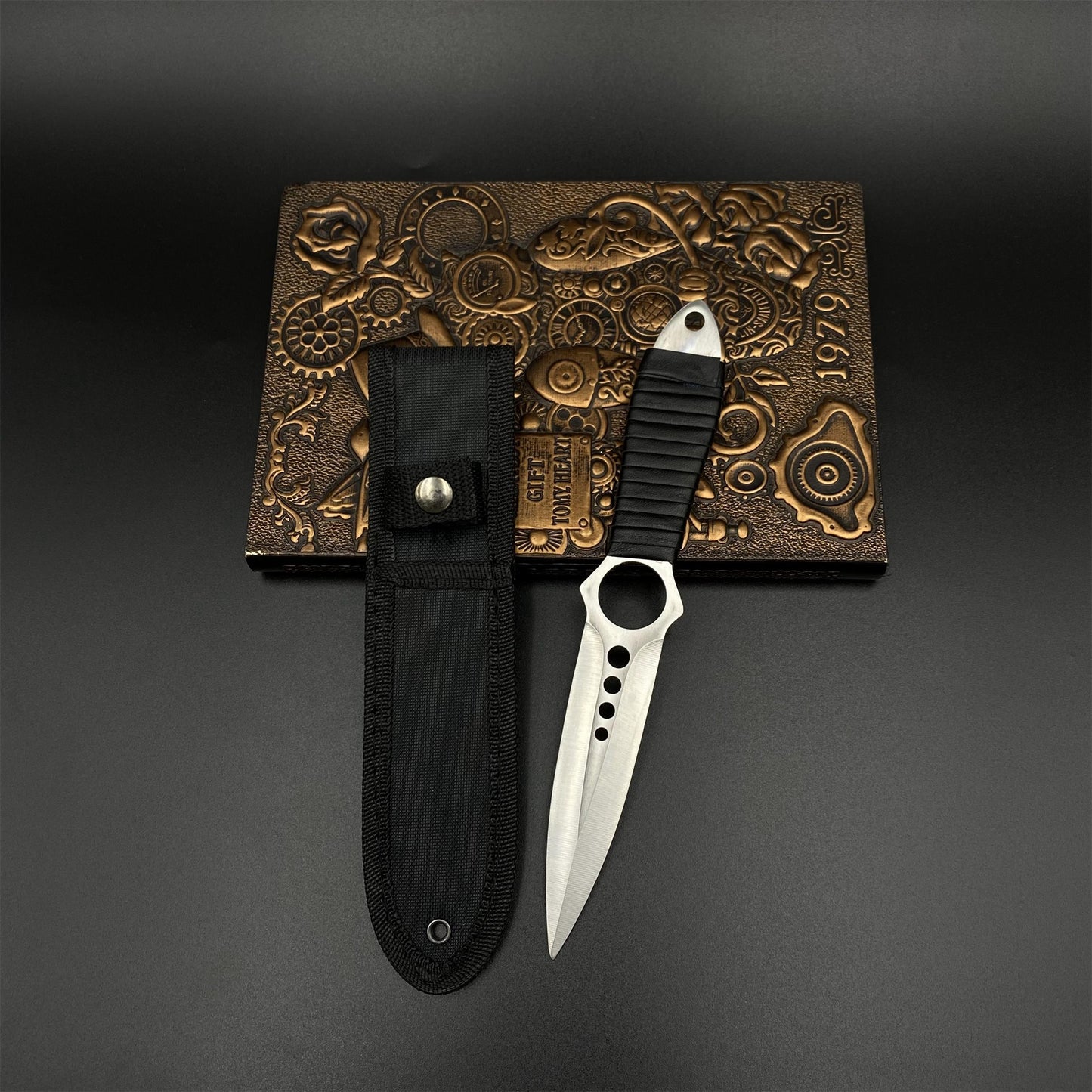 CS Classical Orignal Skin Skeleton Knife Blunt Blade 420 Stainless Steel Replica 22CM/8.7"