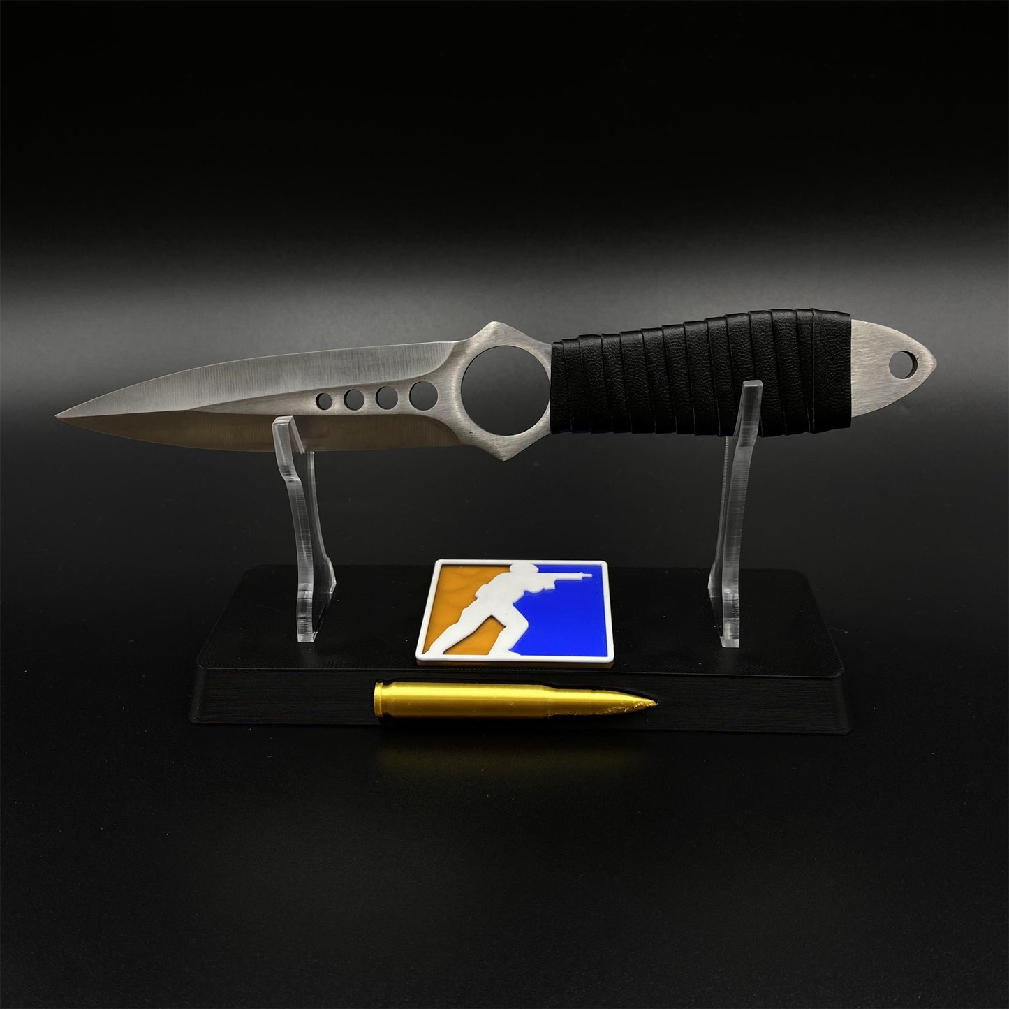 CS Classical Orignal Skin Skeleton Knife Blunt Blade 420 Stainless Steel Replica 22CM/8.7"