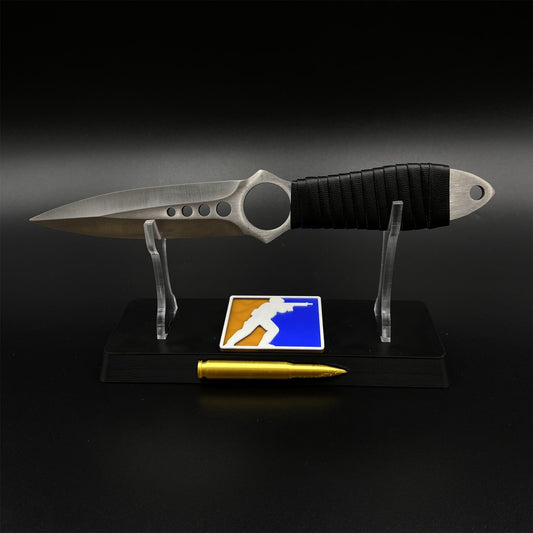 CS Classical Orignal Skin Skeleton Knife Blunt Blade 420 Stainless Steel Replica 22CM/8.7"
