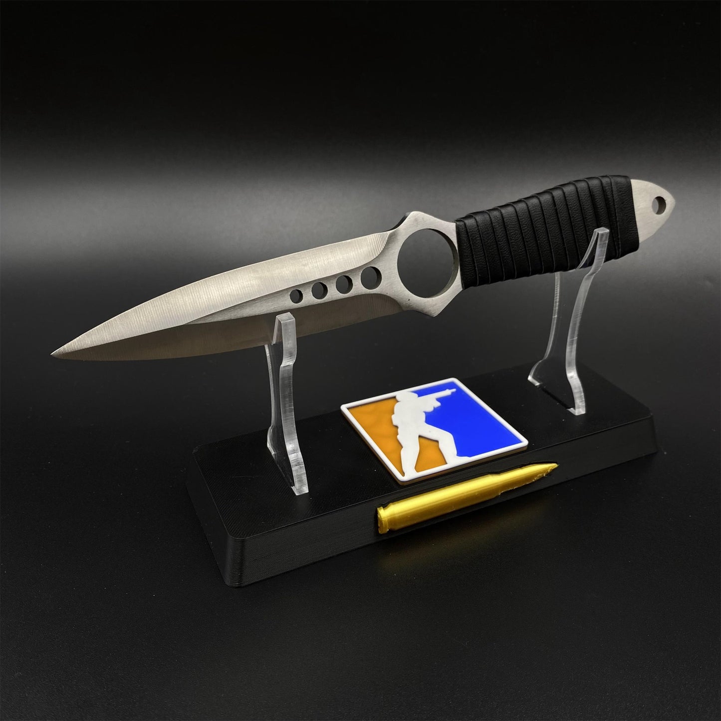 CS Classical Orignal Skin Skeleton Knife Blunt Blade 420 Stainless Steel Replica 22CM/8.7"