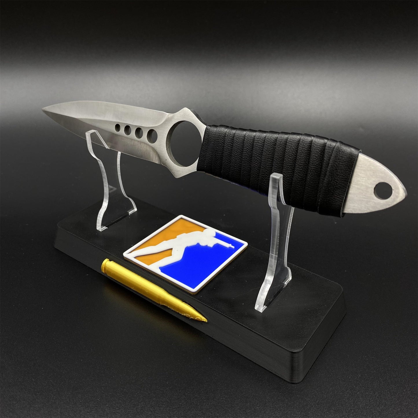 CS Classical Orignal Skin Skeleton Knife Blunt Blade 420 Stainless Steel Replica 22CM/8.7"