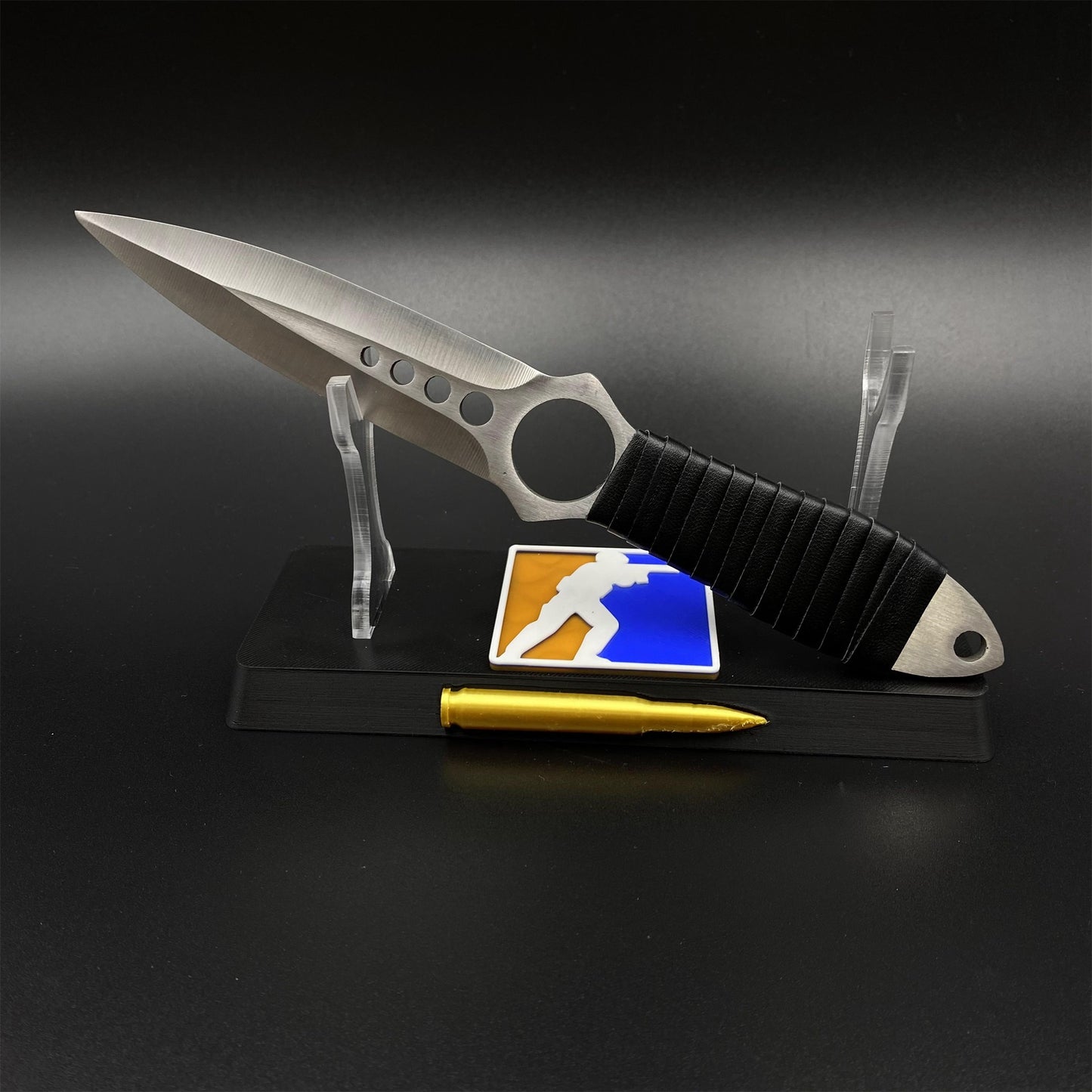 CS Classical Orignal Skin Skeleton Knife Blunt Blade 420 Stainless Steel Replica 22CM/8.7"