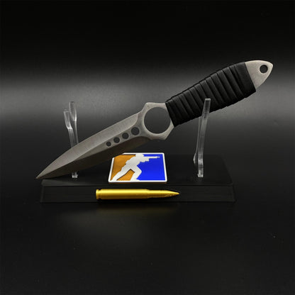 CS Classical Orignal Skin Skeleton Knife Blunt Blade 420 Stainless Steel Replica 22CM/8.7"