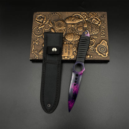 CS Skeleton Knife Doppler Dull Blade 420 Steel Replica For Game Collection