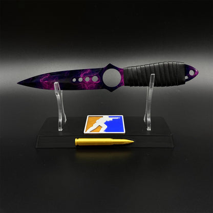CS Skeleton Knife Doppler Dull Blade 420 Steel Replica For Game Collection