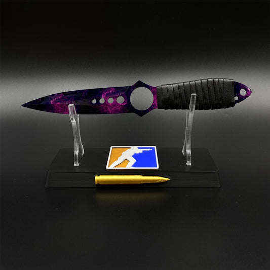 CS Skeleton Knife Doppler Dull Blade 420 Steel Replica For Game Collection