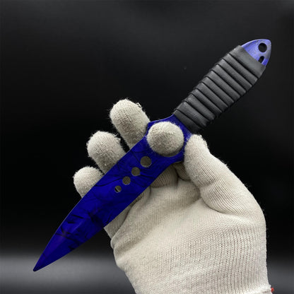 420 Steel Skeleton Knife Doppler Sapphire Dull Blade Replica For Game Collection