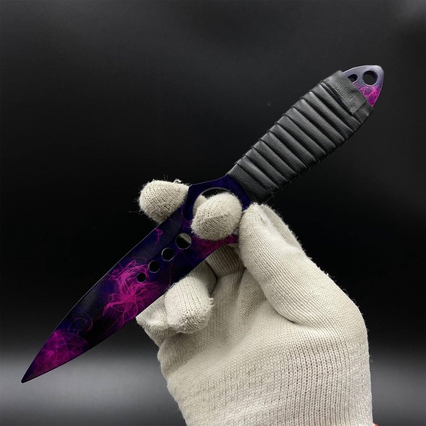 CS Skeleton Knife Doppler Dull Blade 420 Steel Replica For Game Collection