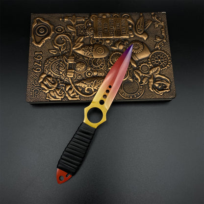 CS Fade Skin Skeleton Knife Blunt Blade 420 Stainless Steel Replica 22CM/8.7"