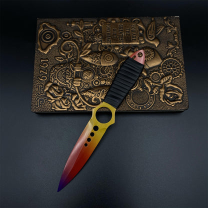 CS Fade Skin Skeleton Knife Blunt Blade 420 Stainless Steel Replica 22CM/8.7"