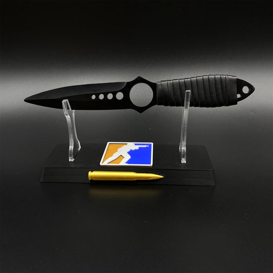 CS Skeleton Knife Vanilla Skin Dull Blade 420 Steel Replica For Game Collection