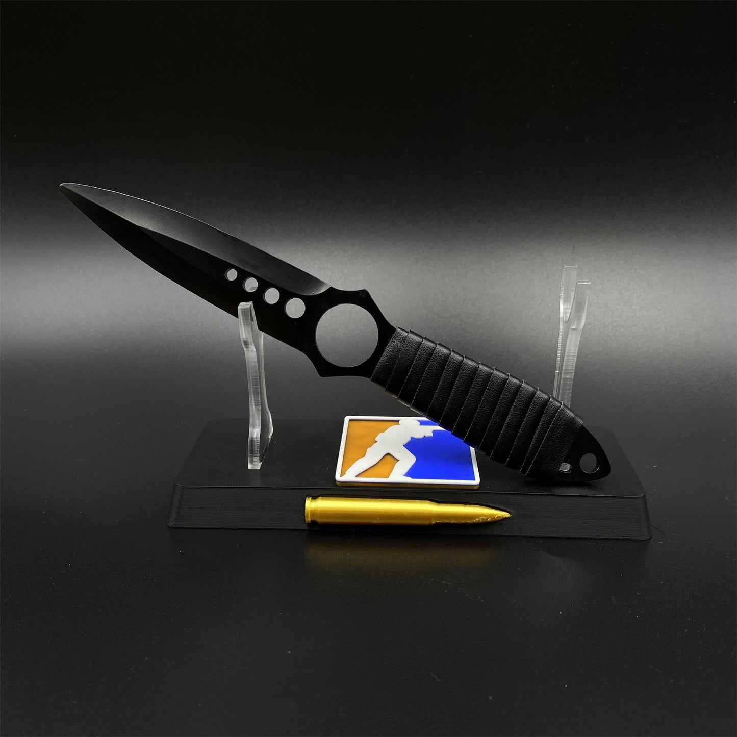 CS Skeleton Knife Vanilla Skin Dull Blade 420 Steel Replica For Game Collection