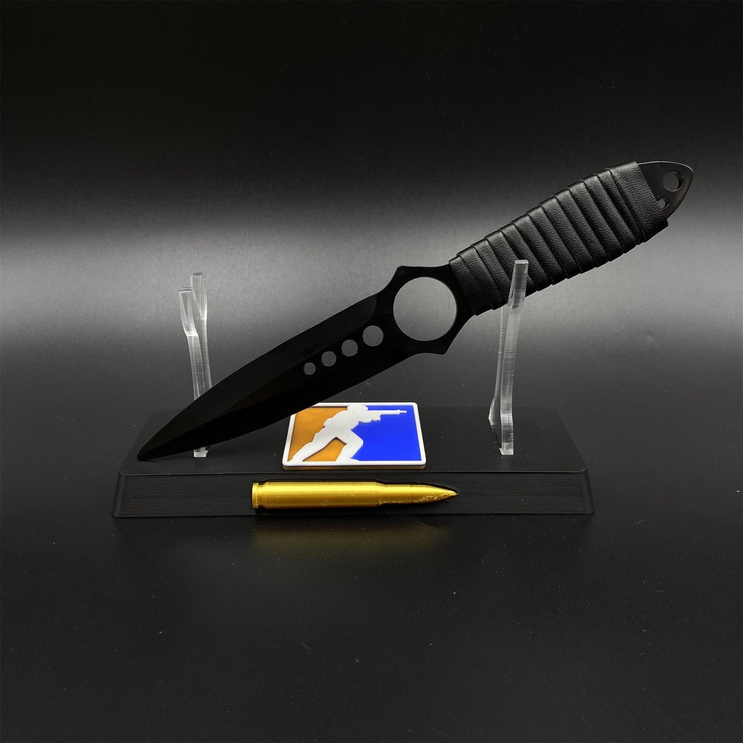 CS Skeleton Knife Vanilla Skin Dull Blade 420 Steel Replica For Game Collection