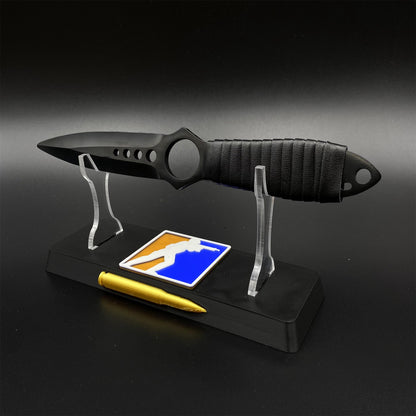 CS Skeleton Knife Vanilla Skin Dull Blade 420 Steel Replica For Game Collection