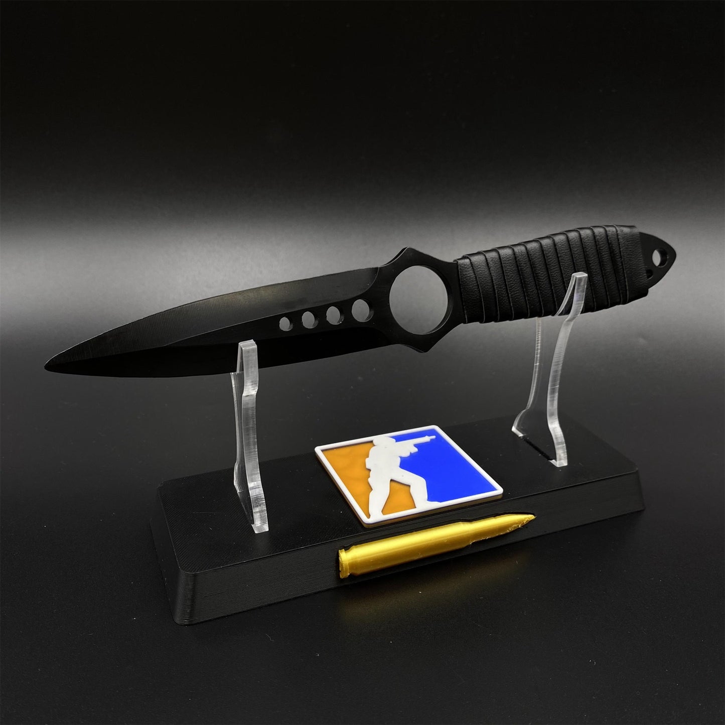 CS Skeleton Knife Vanilla Skin Dull Blade 420 Steel Replica For Game Collection