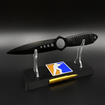 CS Skeleton Knife Vanilla Skin Dull Blade 420 Steel Replica For Game Collection
