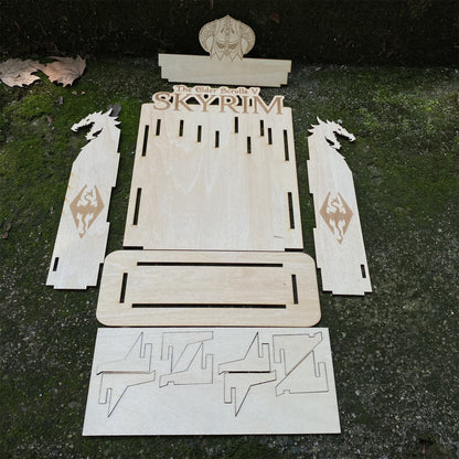 Skyrim One-Hand Daedric Weapons With 3D Wooden Stand