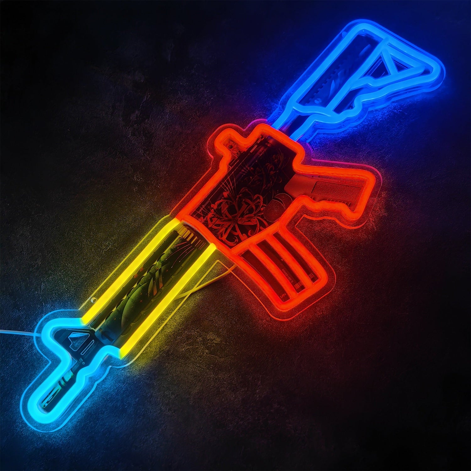 spider lily m4a4 M4A4 Spider Lily Color Rifle Neon Light Wall Decor – Leones Marvelous Items