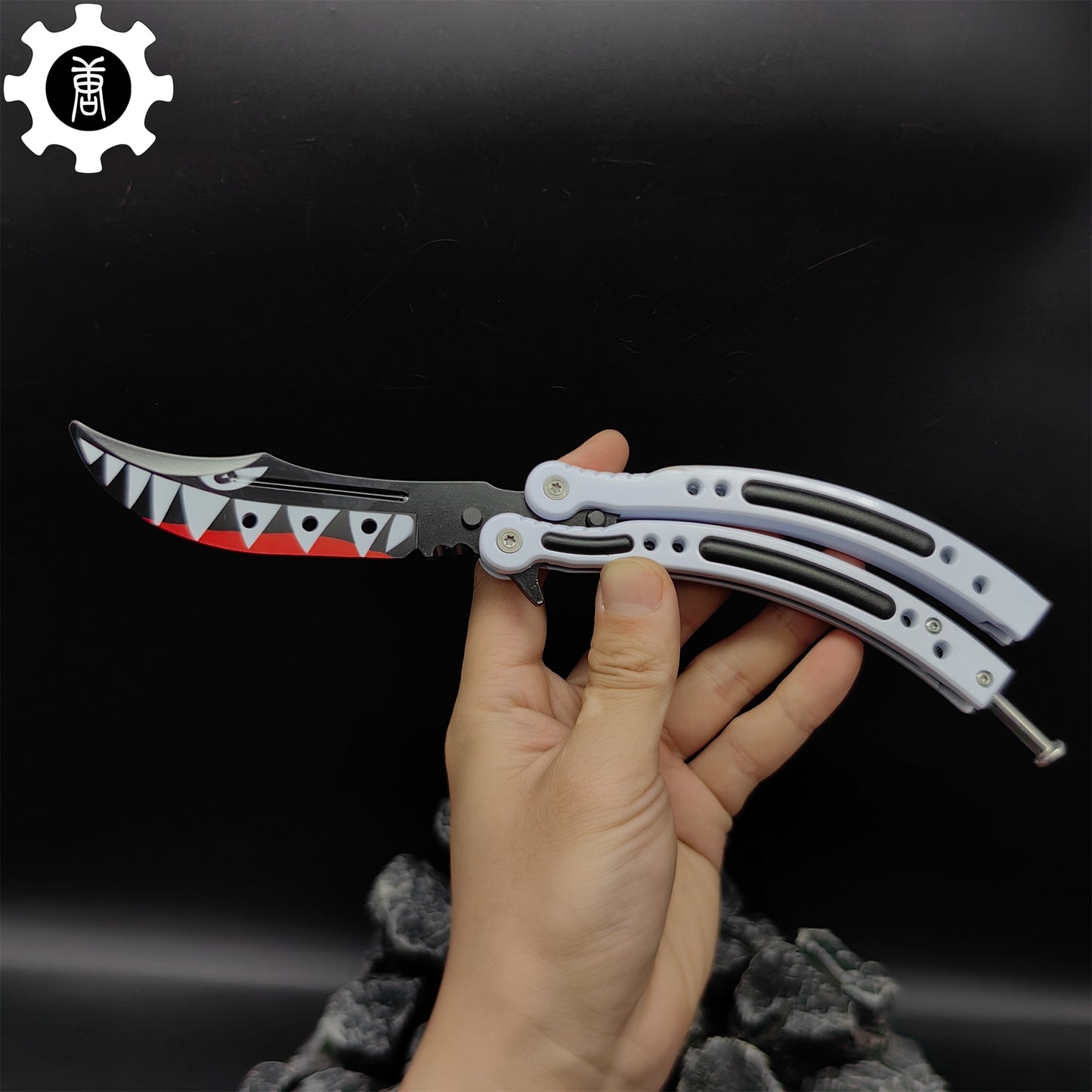 Spitfire Shark Bomber Metal Balisong Game Butterfly Knife 