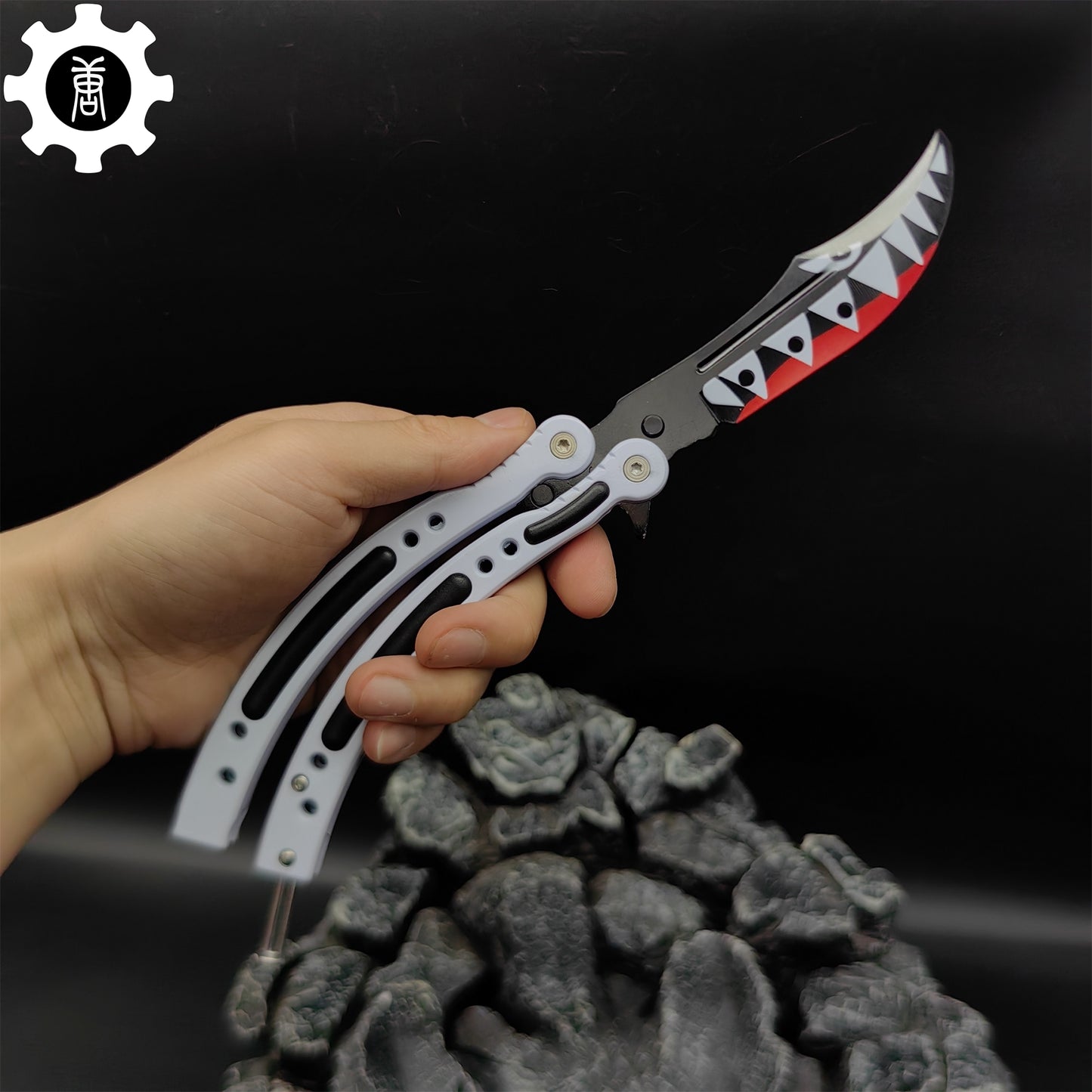 Spitfire Shark Bomber Metal Balisong Game Butterfly Knife 