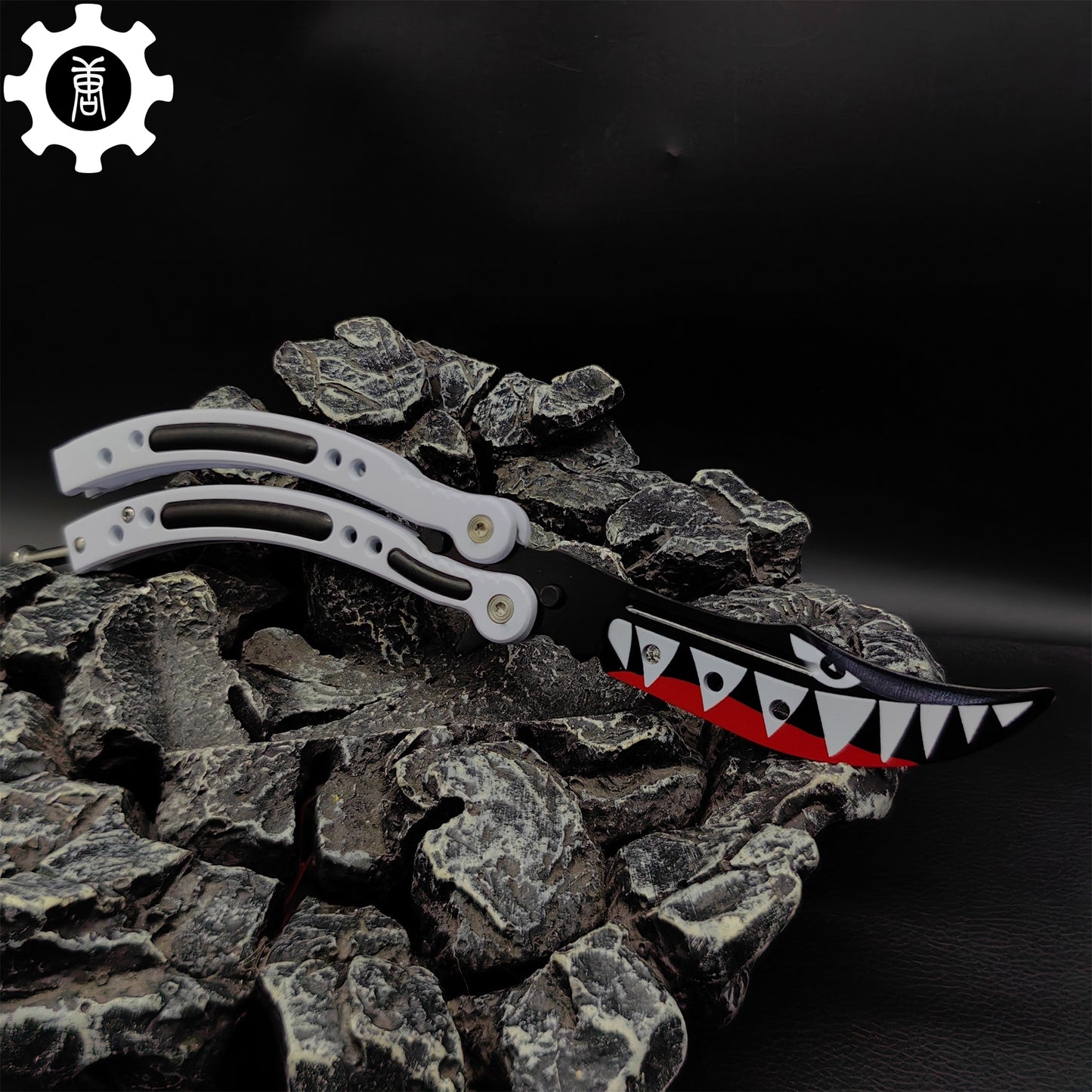 Spitfire Shark Bomber Metal Balisong Game Butterfly Knife 