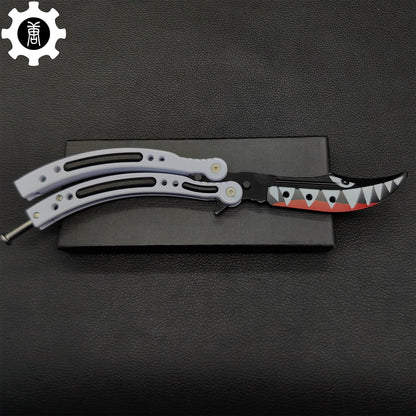 Spitfire Shark Bomber Metal Balisong Game Butterfly Knife 
