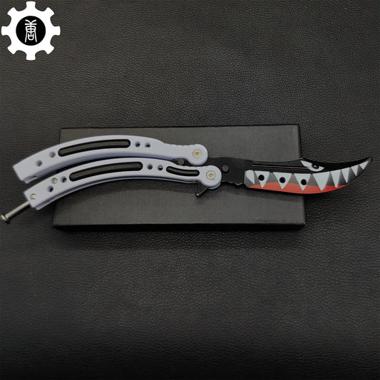 Spitfire Shark Bomber Metal Balisong Game Butterfly Knife 