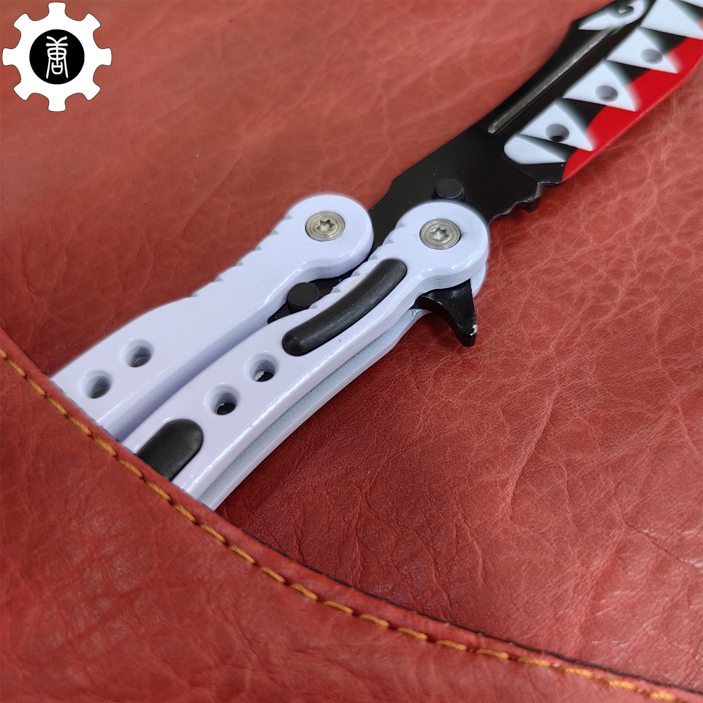 Spitfire Shark Bomber Metal Balisong Game Butterfly Knife 