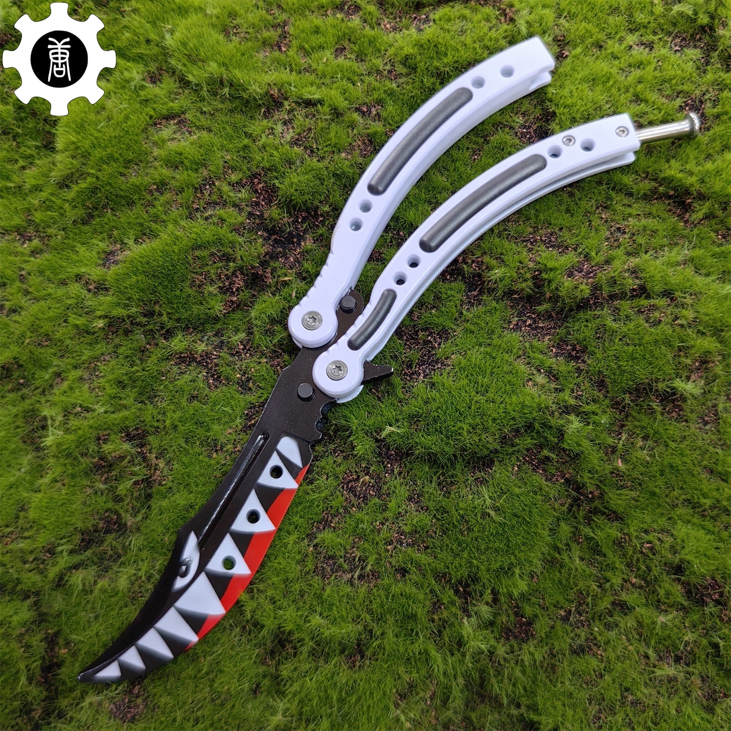 Spitfire Shark Bomber Metal Balisong Game Butterfly Knife 