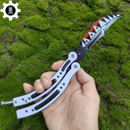 Spitfire Shark Bomber Metal Balisong Game Butterfly Knife 