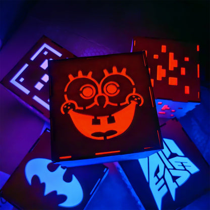 Handmade SpongeBob Wooden Lantern Night Light