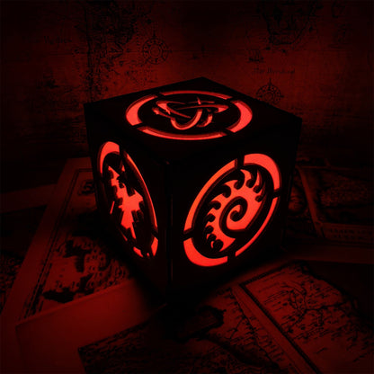 Hybrid Protoss Inspired Wood Cube Light Desk Decor