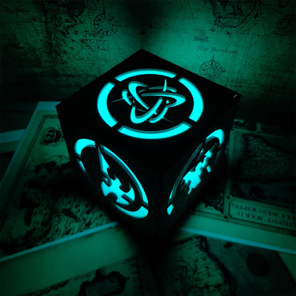 Hybrid Protoss Inspired Wood Cube Light Desk Decor
