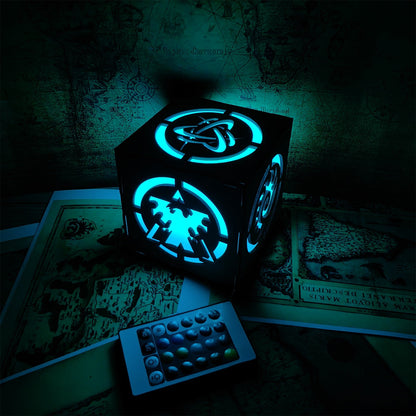 Hybrid Protoss Inspired Wood Cube Light Desk Decor