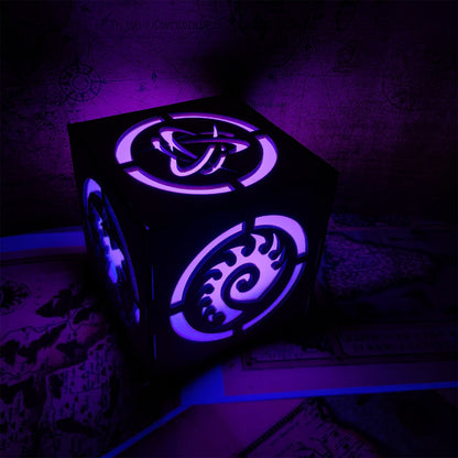 Hybrid Protoss Inspired Wood Cube Light Desk Decor
