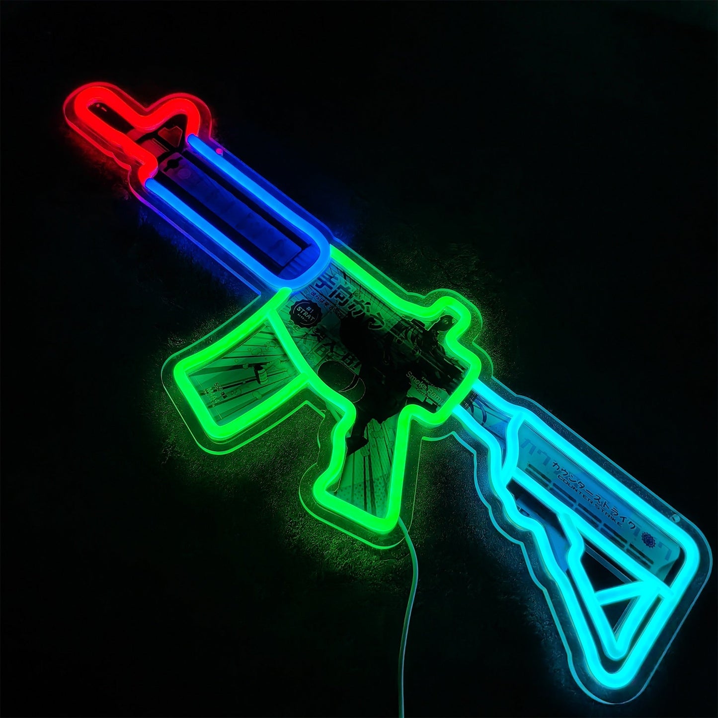 Customized CSGO M4A4 Neon Light Game Room Wall Decor