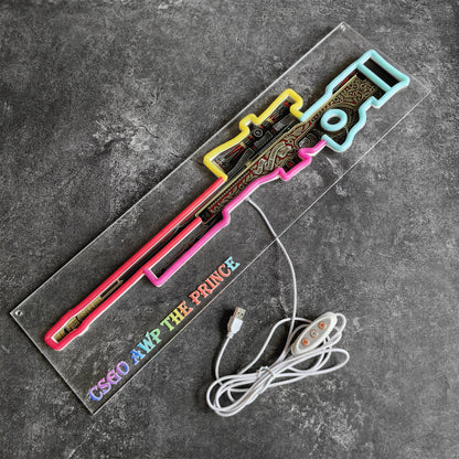 AWP The Prince Gun Neon Light Wall Decor