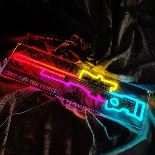 AWP The Prince Gun Neon Light Wall Decor