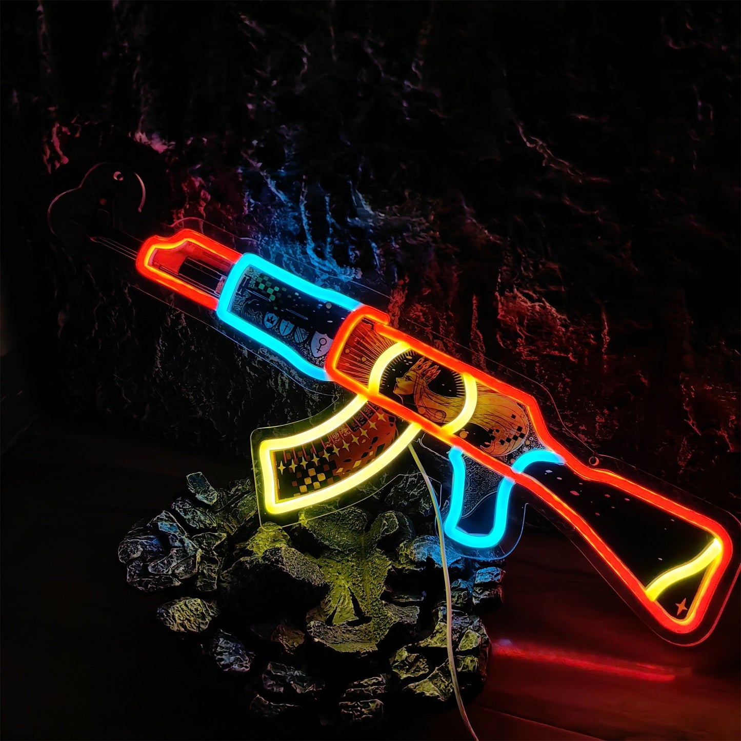 AK47 The Empress 3D Colorful Neon Night Lamp Wall Decor