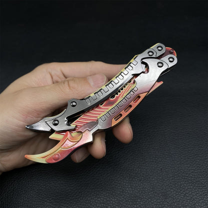 Metal CODM Thunder Flame  Butterfly Knife Replica For Display