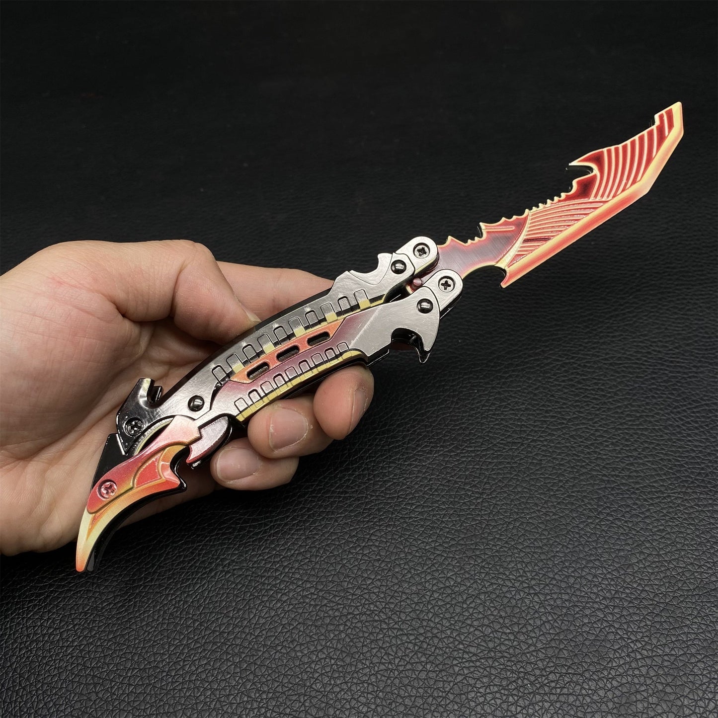 Metal CODM Thunder Flame  Butterfly Knife Replica For Display